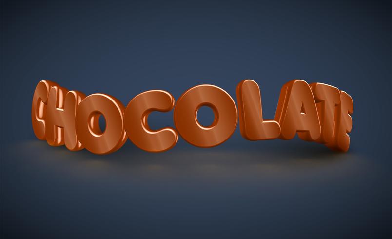 Typographie 3D - chocolat, vecteur