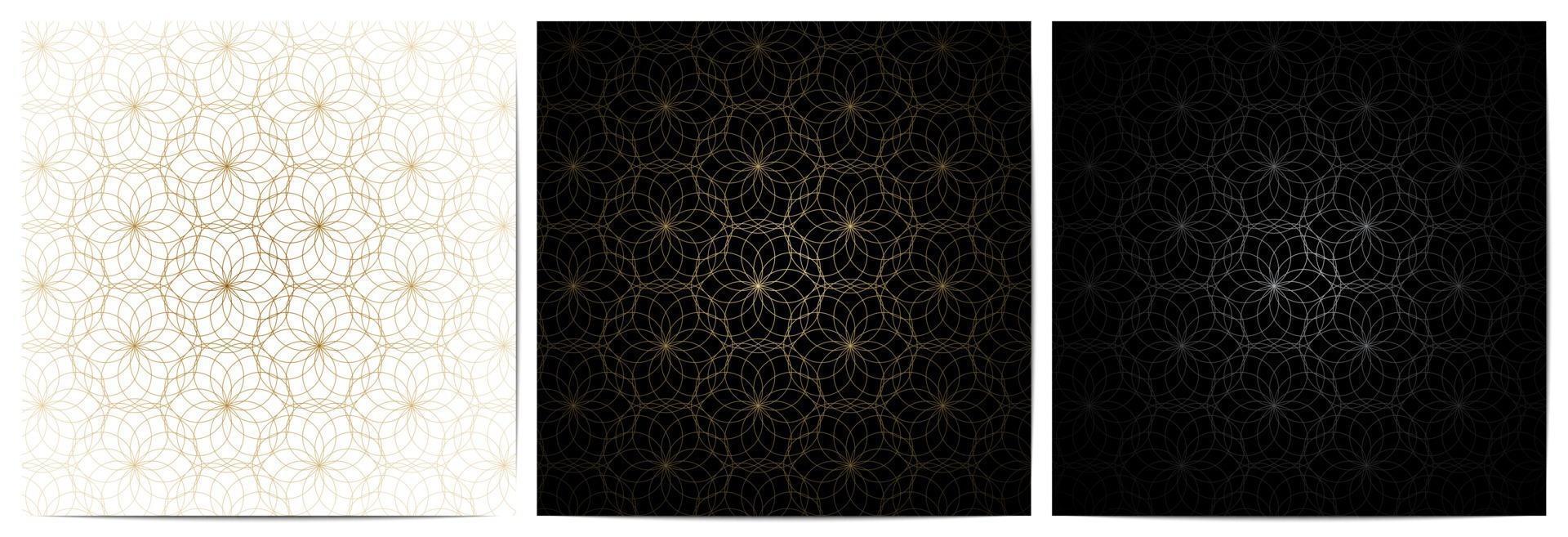 cercle géométrique lignes simples motif floral vecteur