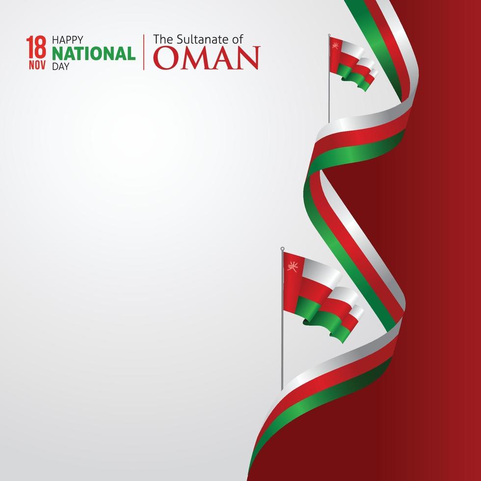 célébration de la bannière de la fête nationale d'oman vecteur