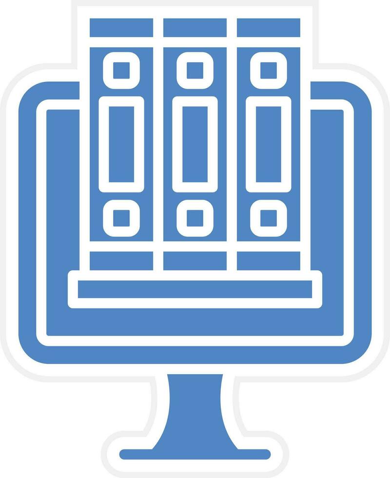 icône de vecteur de bibliothèque en ligne