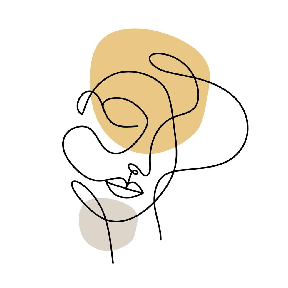 affiche abstraite avec un visage de femme minimaliste visage de femme abstraite une ligne vecteur