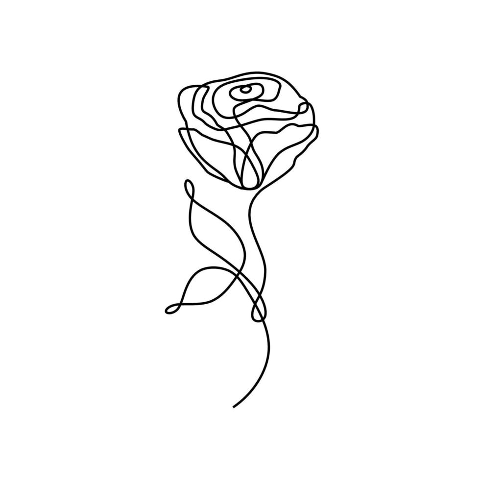 illustration vectorielle de fleur rose art de la plante minimaliste vecteur
