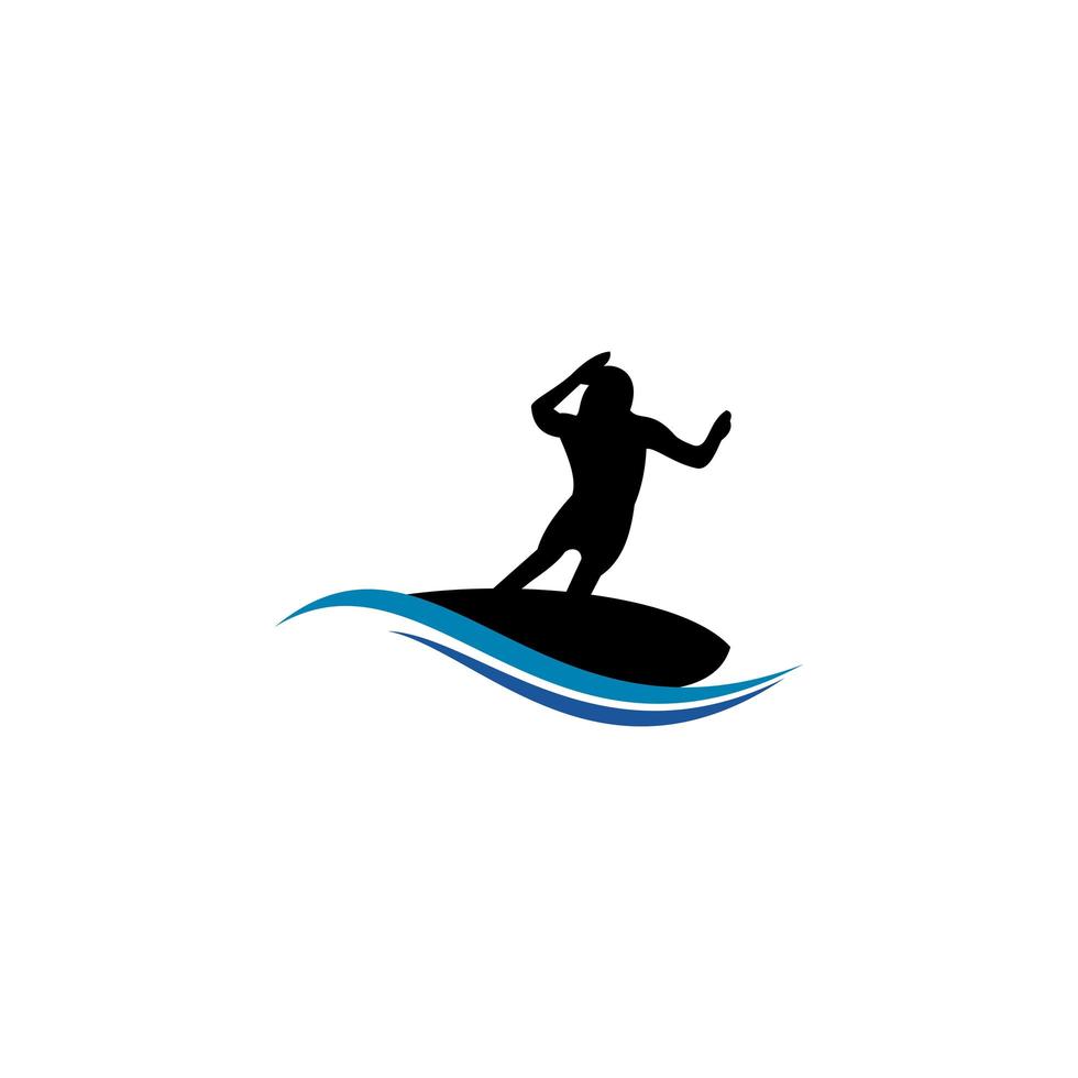 modèle de logo de surf, vecteur de conception de sports nautiques.