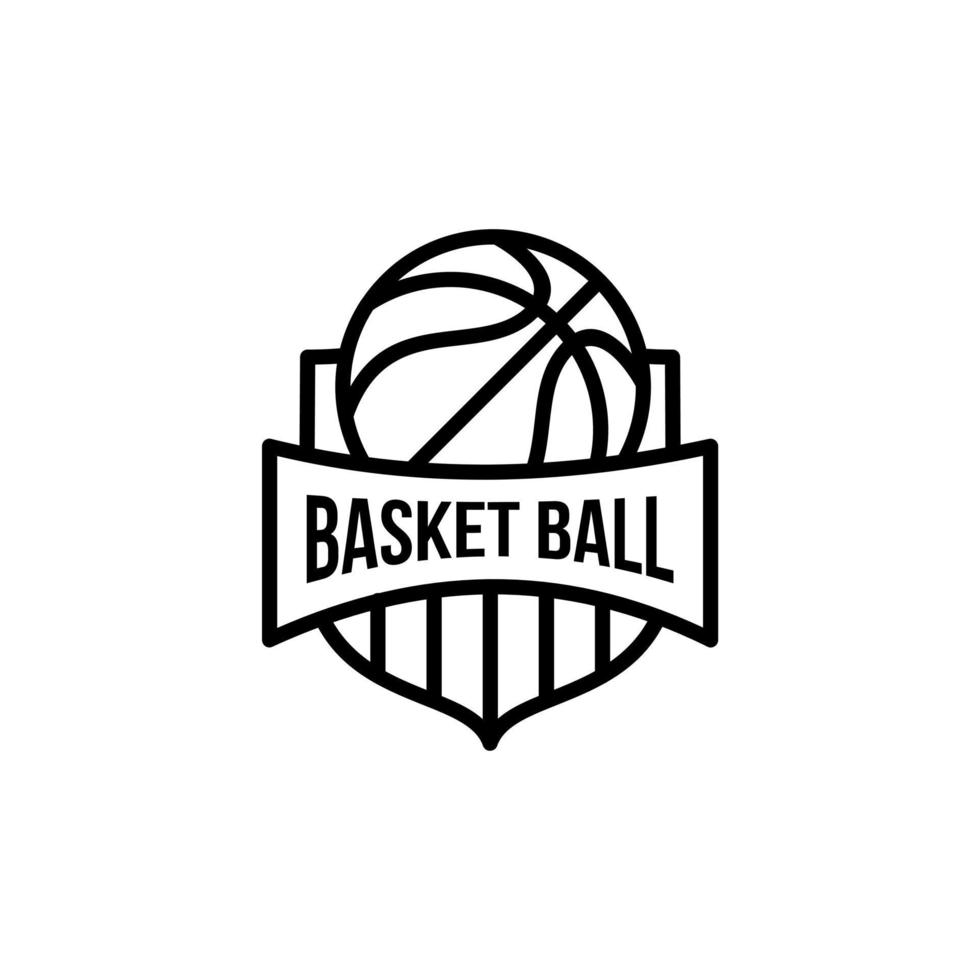 illustration de conception de logo de ligne de basket-ball vecteur