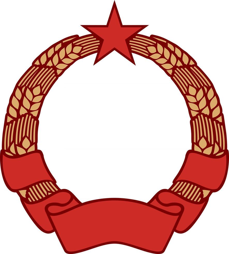 symbole du communisme avec couronne de blé et bannière vecteur