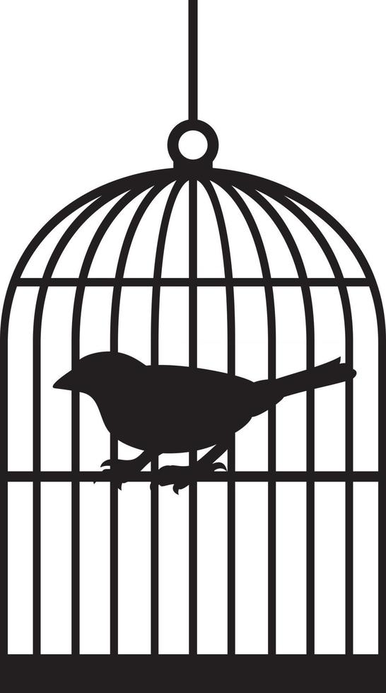 silhouette de cages à oiseaux vecteur