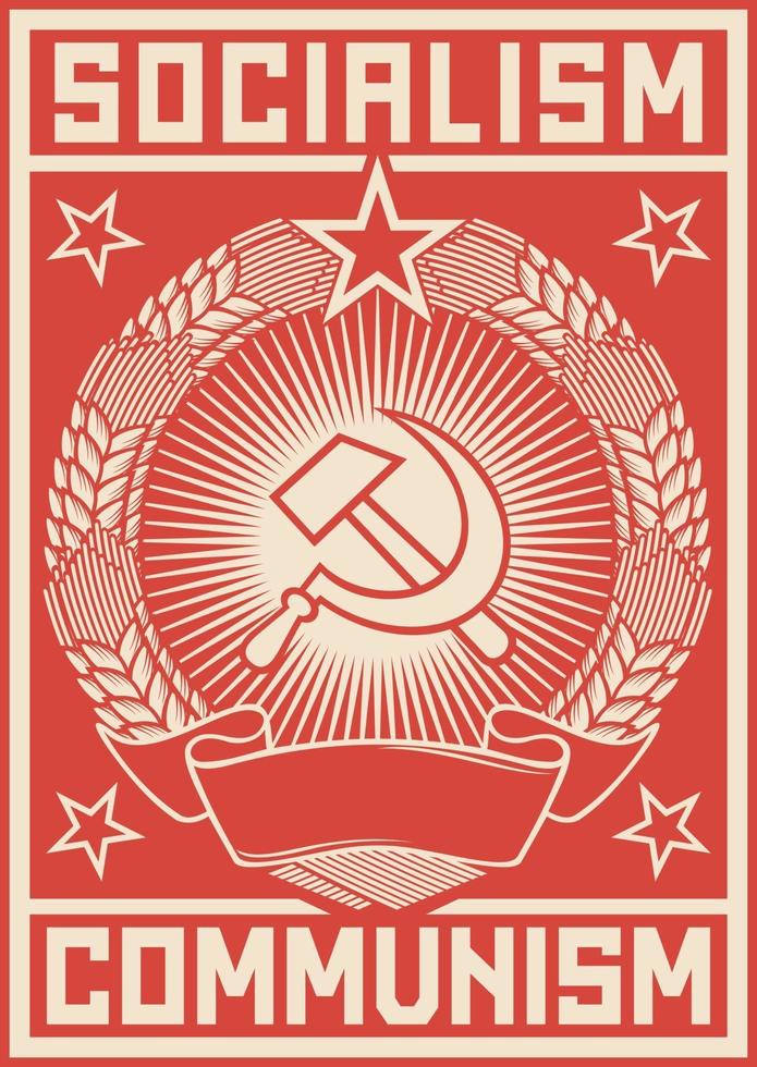 affiche de communisme ou de socialisme vecteur