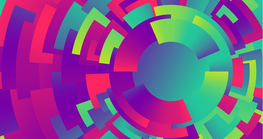 Fond de cercles colorés au néon, vector