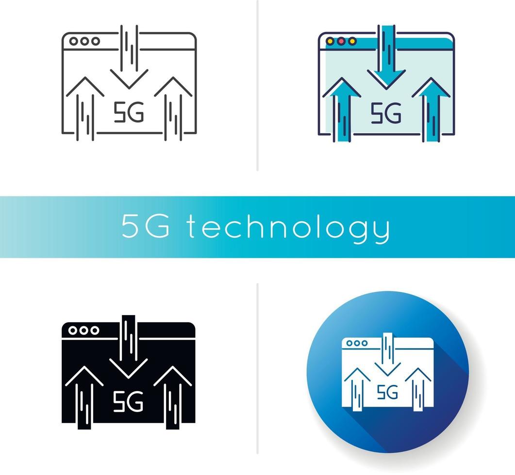 icône de navigateur Web 5g vecteur