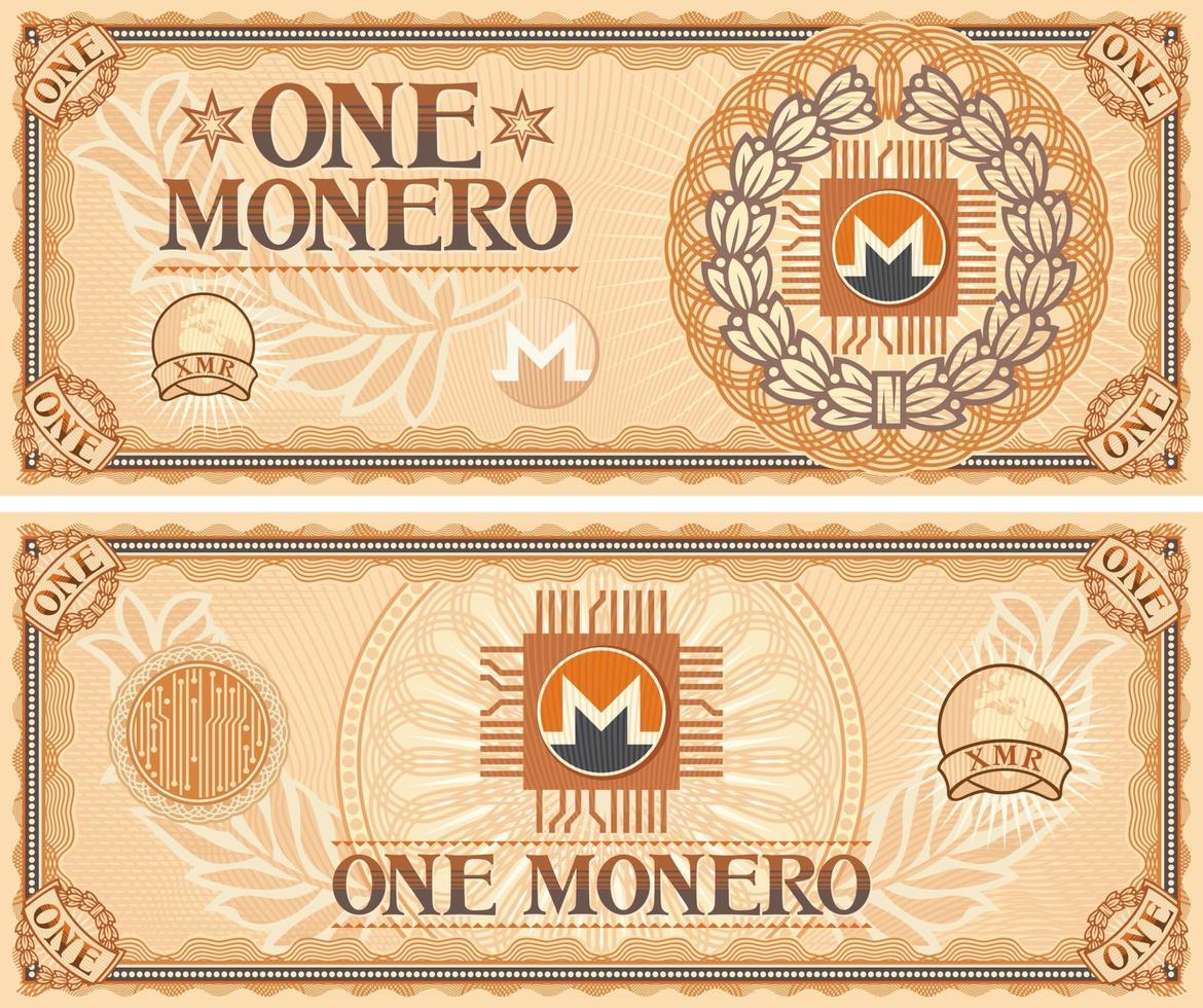 un billet de banque monero vecteur