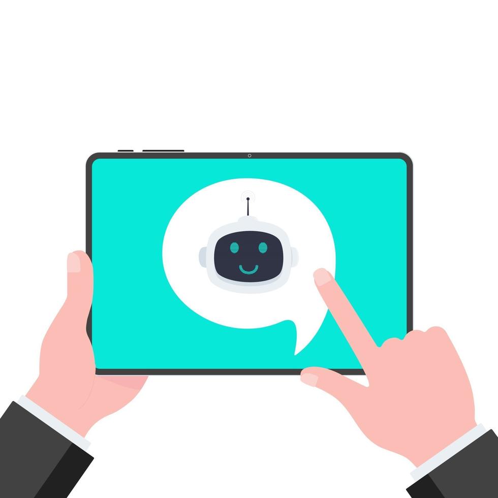 robot chatbot icône signe plat style design vector illustration