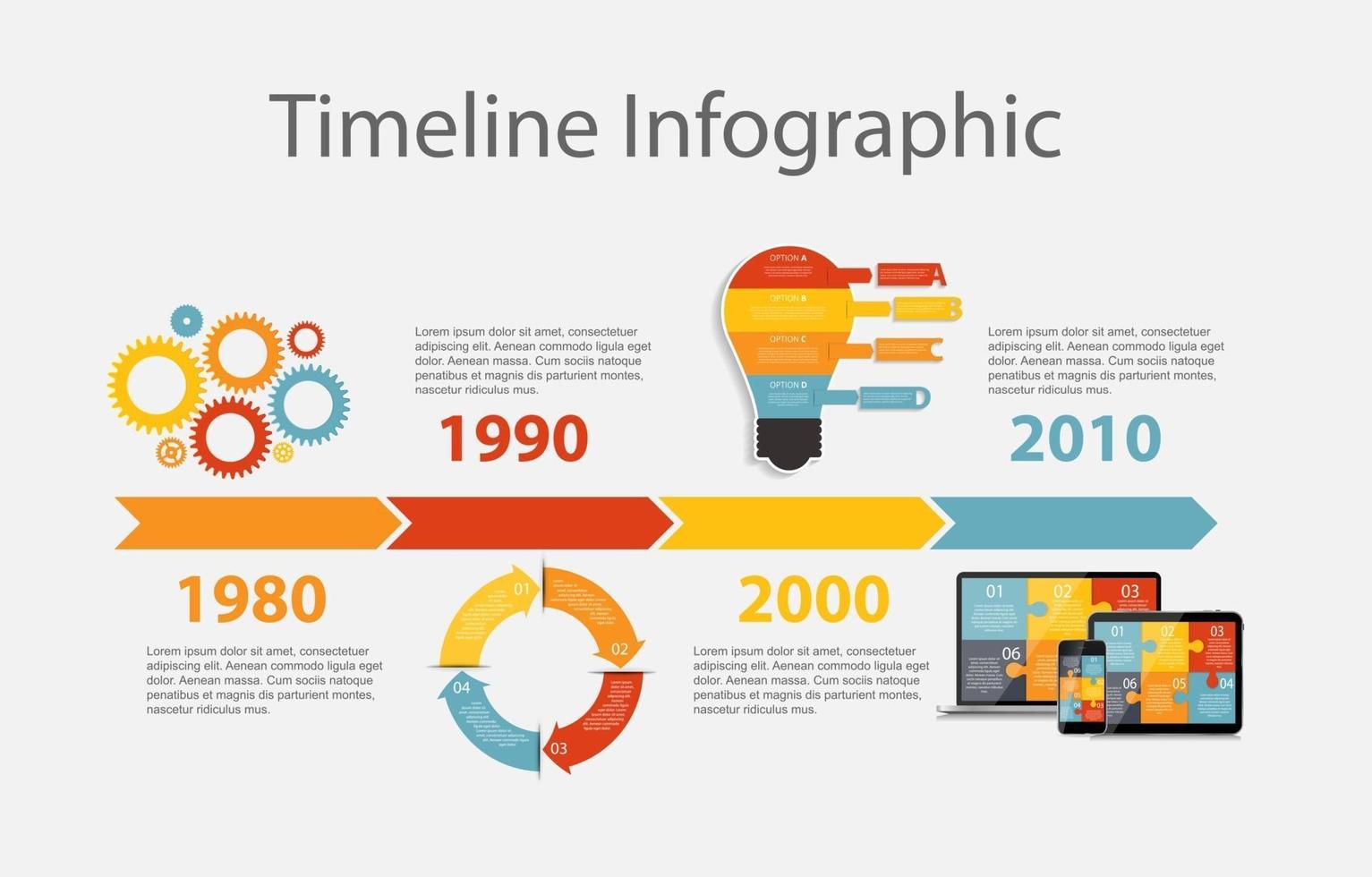 modèle d'infographie de chronologie pour l'illustration vectorielle d'affaires. vecteur