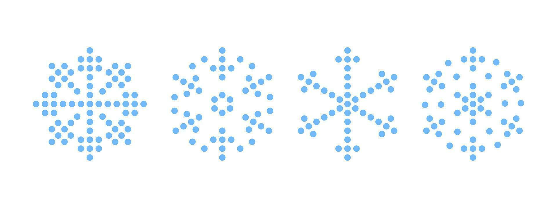 flocons de neige. pixel style flocons de neige. flocon de neige différent Icônes. vecteur évolutif graphique
