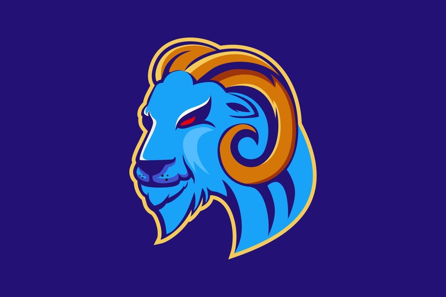 logo de la mascotte de l'équipe e-sports de mouton vecteur