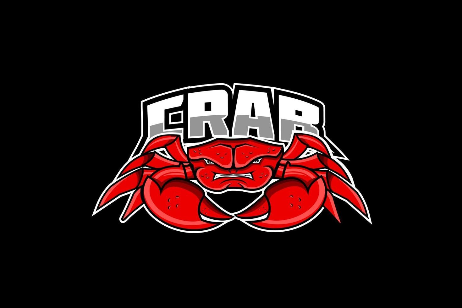 logo de la mascotte de l'équipe e-sports de crabe vecteur