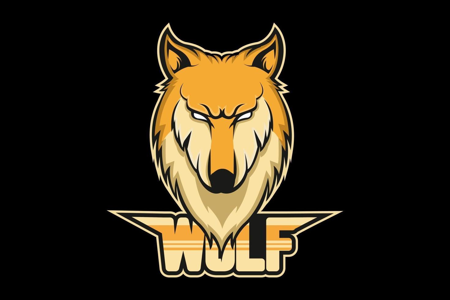logo de la mascotte de l'équipe e-sports du loup vecteur