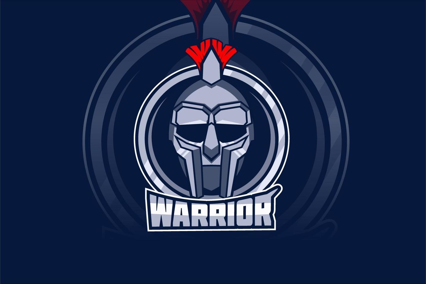 logo de la mascotte de l'équipe e-sports guerrier vecteur