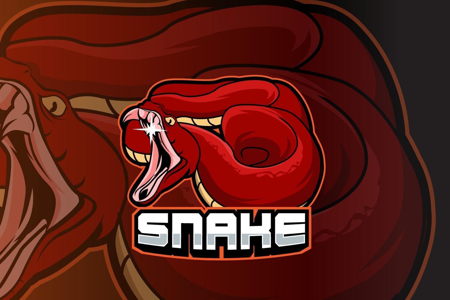 modèle de logo d'équipe de sport électronique de serpent vecteur