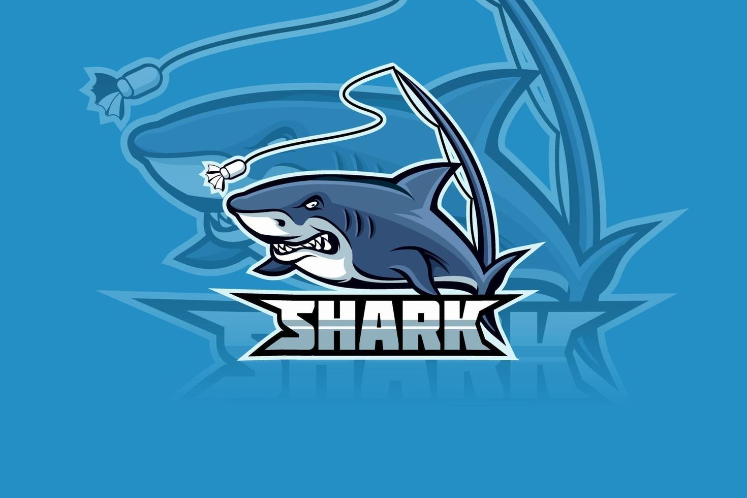 logo de mascotte de l'équipe e-sports de requin vecteur