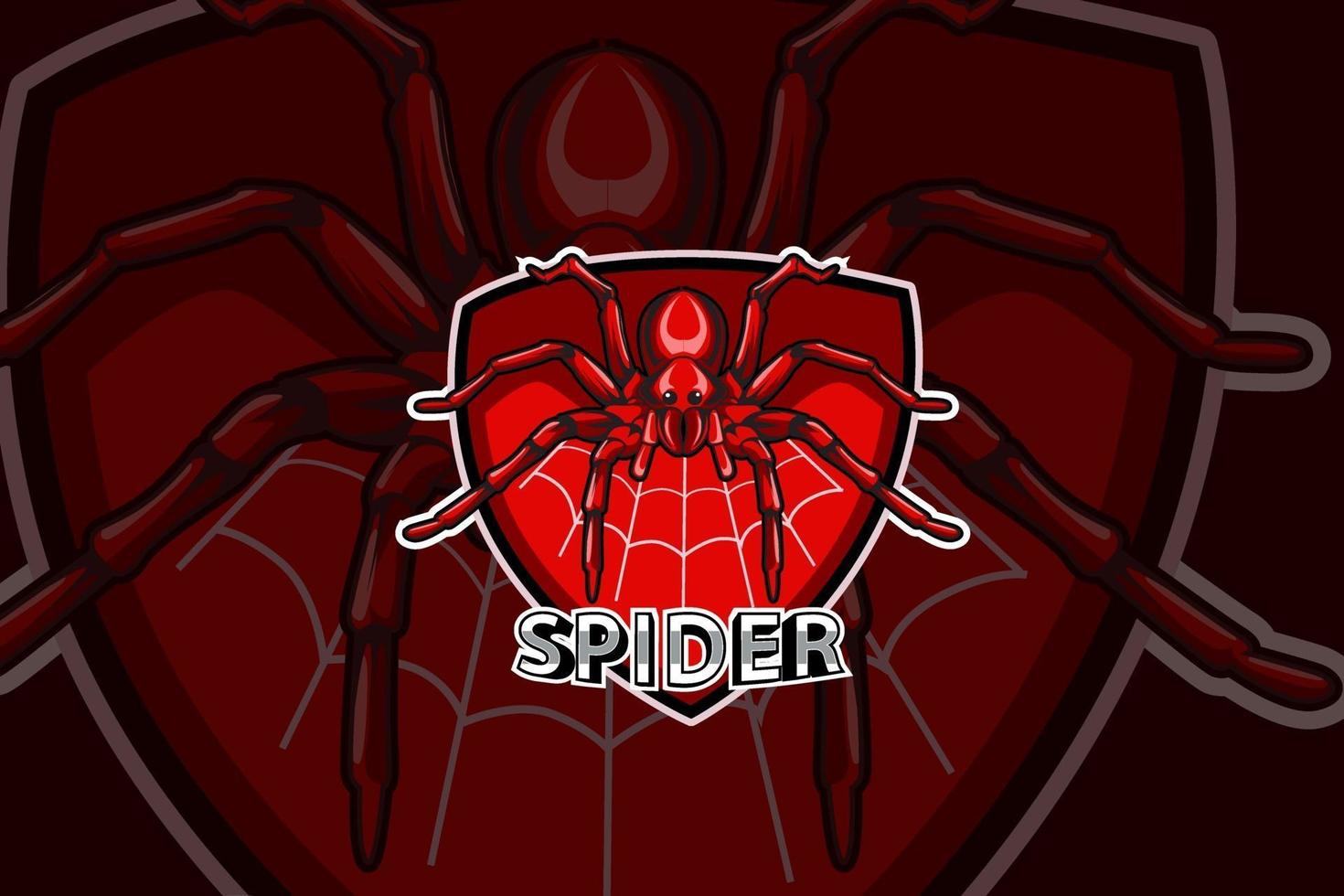 modèle de logo d'équipe e-sports d'araignée vecteur