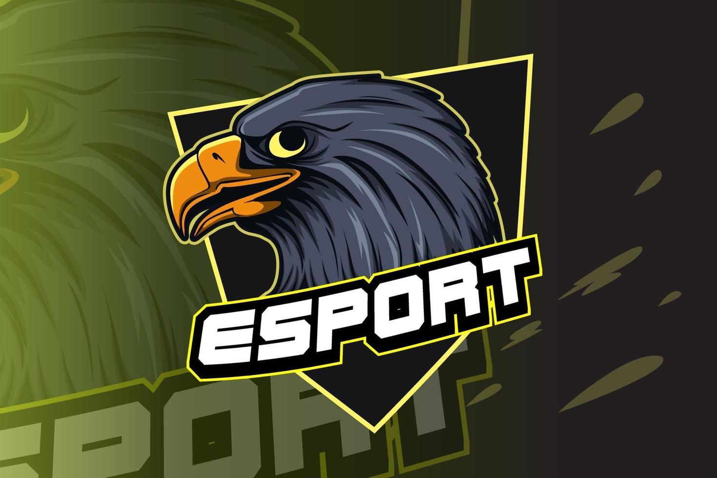 modèle de logo d'équipe e-sport avec aigle vecteur