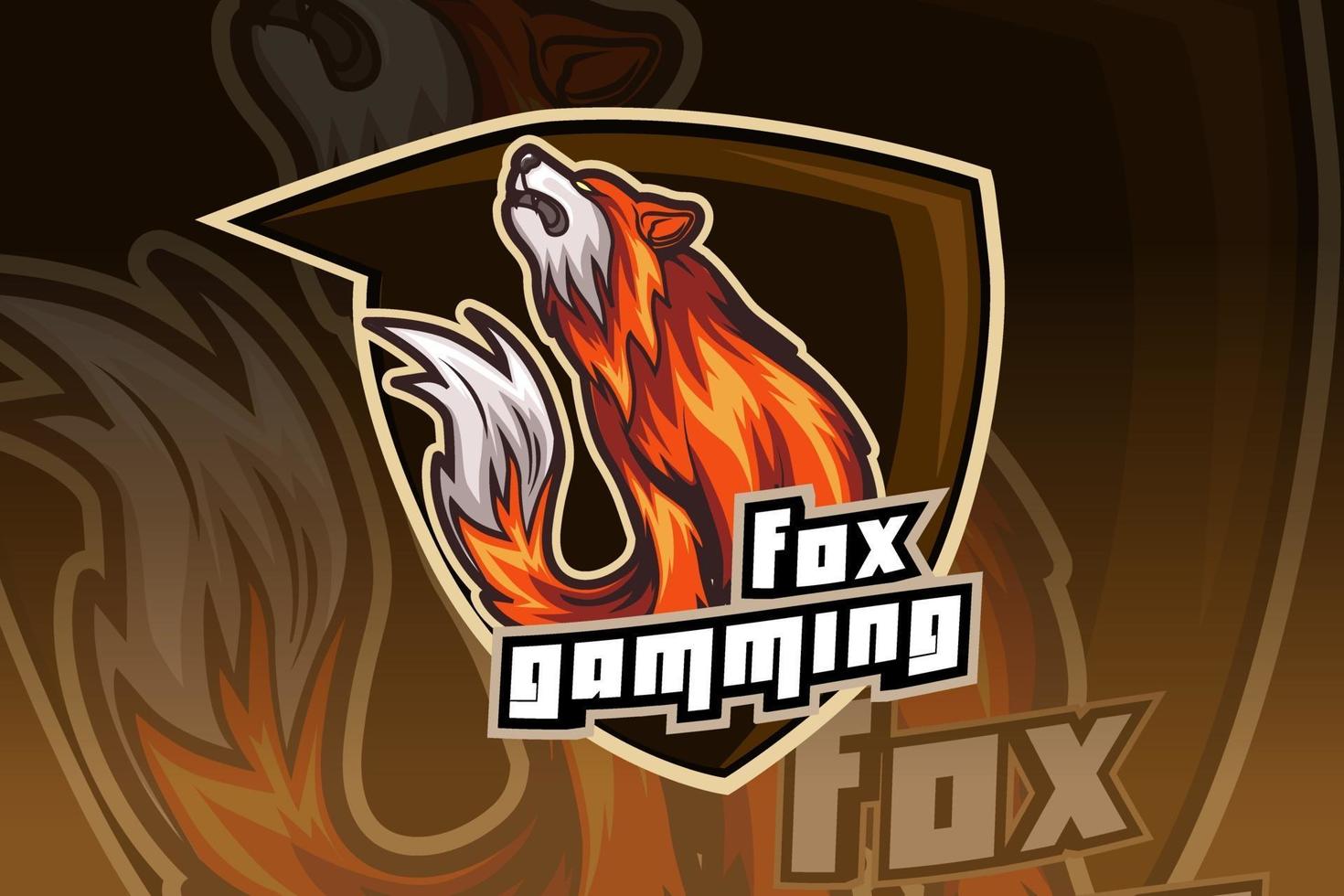 modèle de logo d'équipe e-sports fox vecteur