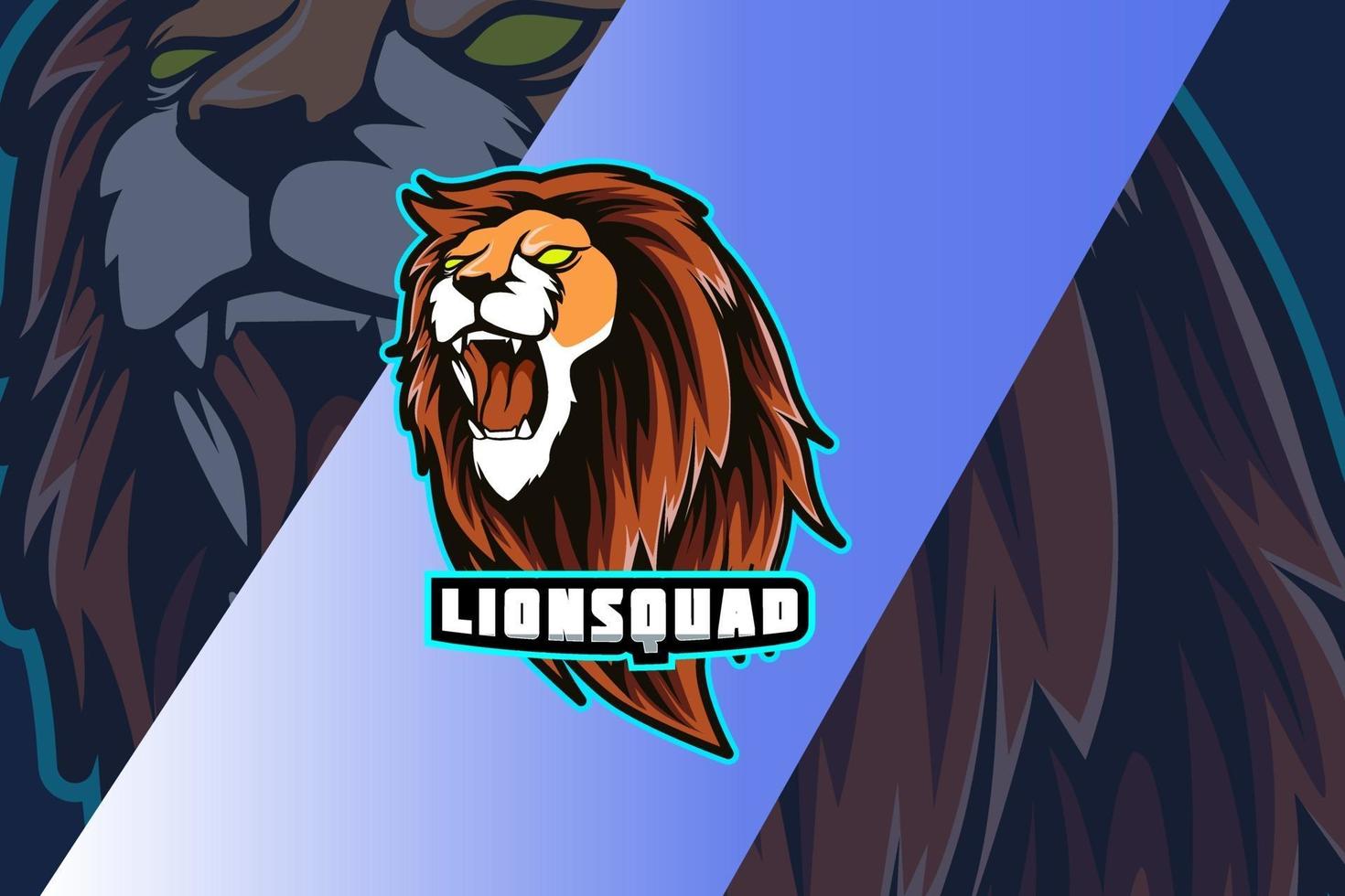 dessin de main de logo d'esport de mascotte de lion en colère vecteur