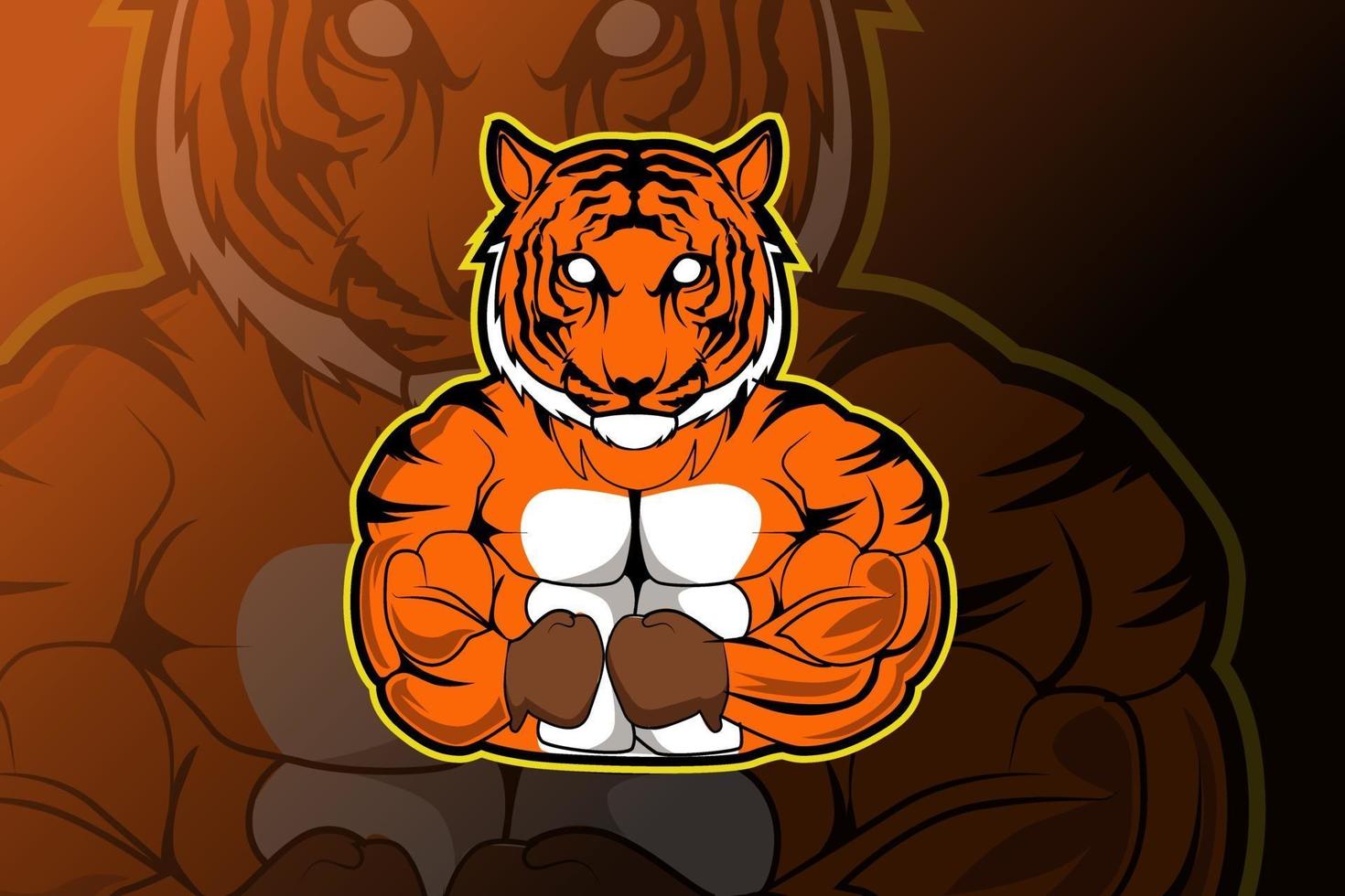 modèle de logo d'équipe e-sports tigre vecteur