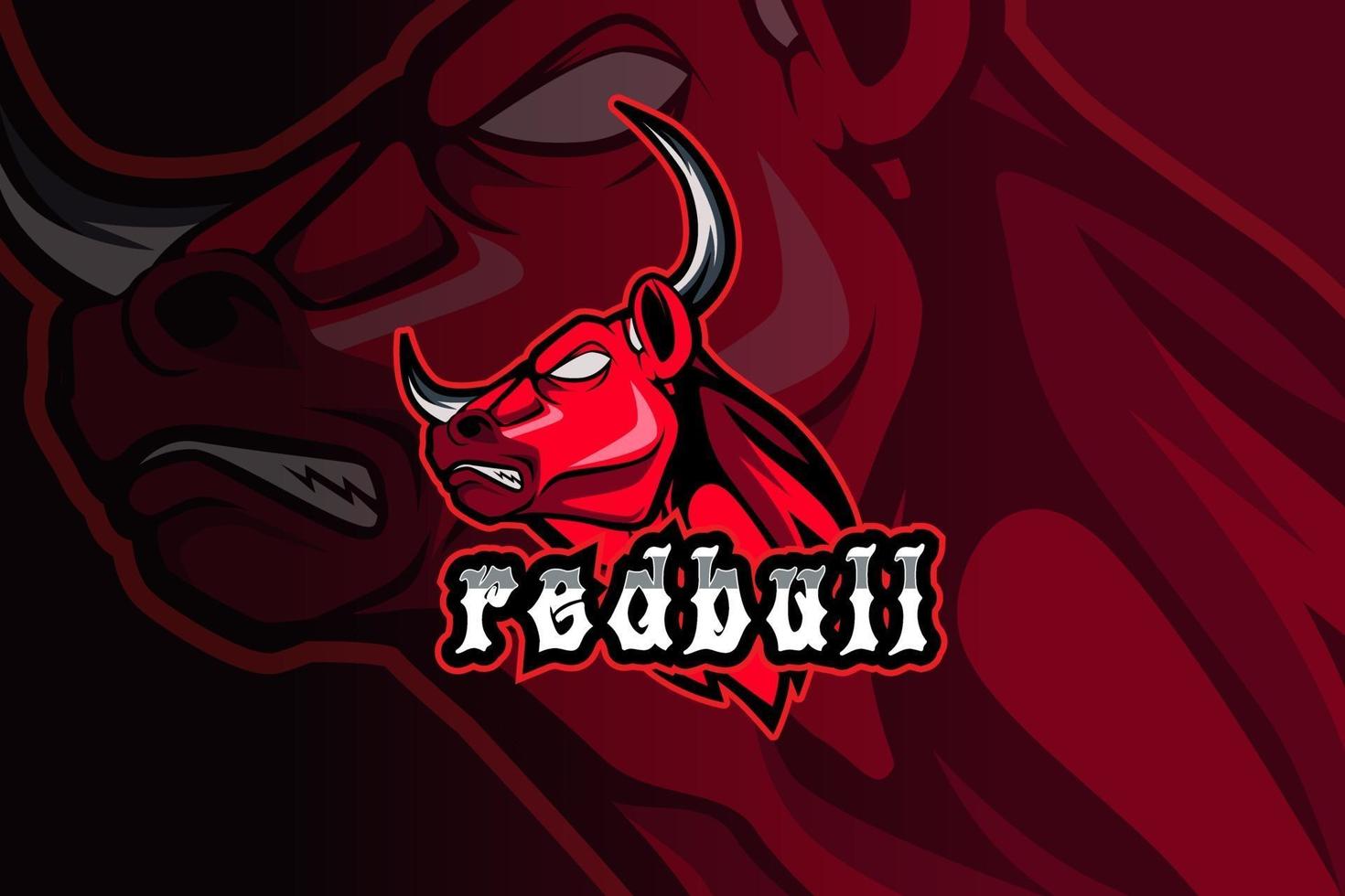 logo de mascotte de l'équipe e-sports de jeu red bull vecteur