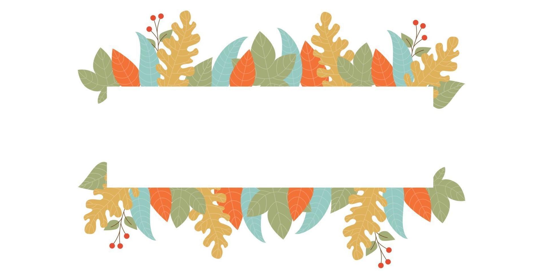 feuillage d'automne réaliste, fond blanc avec un espace pour le texte vecteur