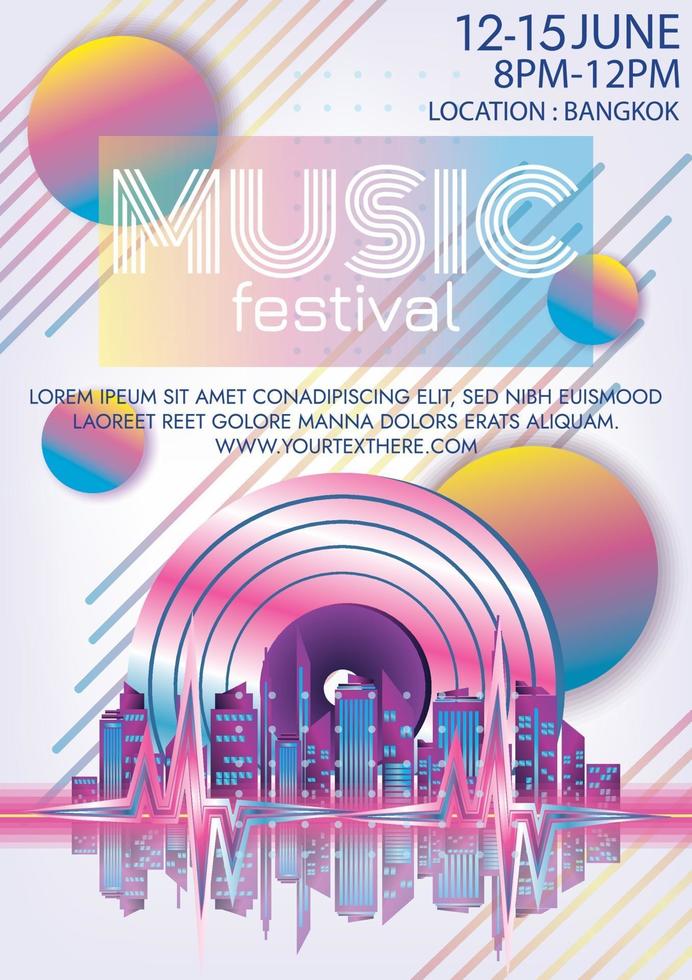 affiche du festival de musique fête du monde de la musique vecteur