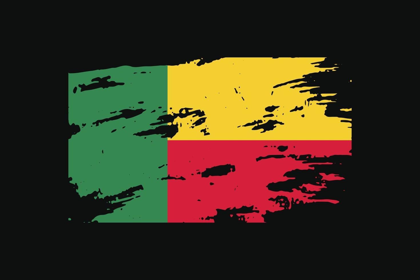 drapeau de style grunge du bénin. illustration vectorielle. vecteur