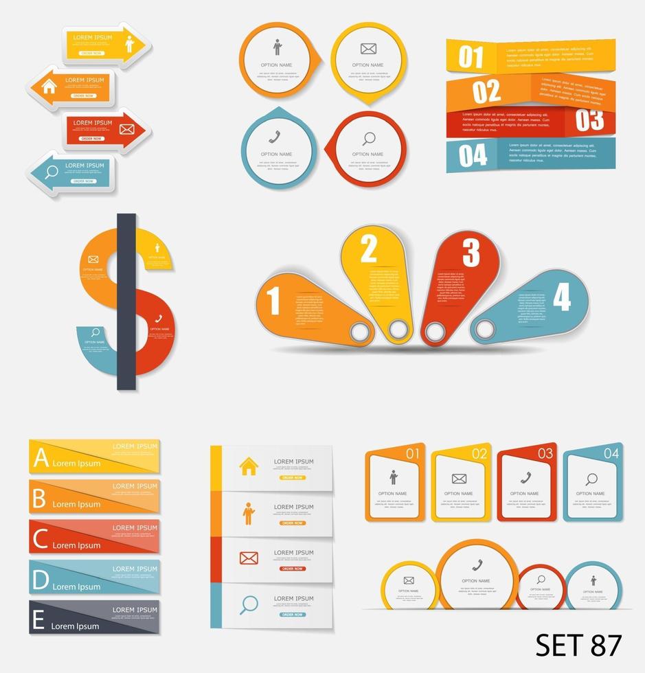 collection de modèles d'infographie pour l'illustration vectorielle d'affaires vecteur