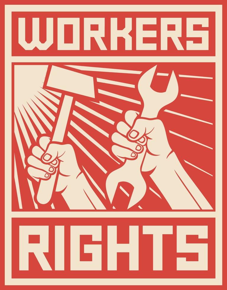 affiche des droits des travailleurs vecteur