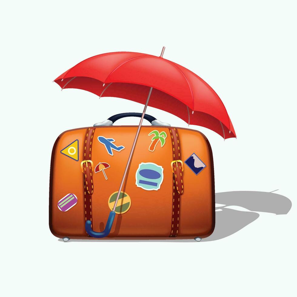 parapluie et valise vecteur