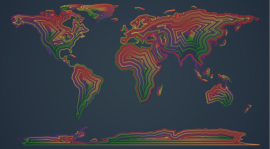 Carte colorée du monde, illustration vectorielle vecteur