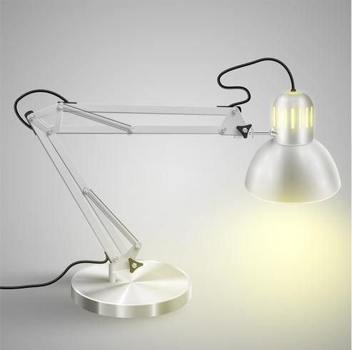 Lampe de table en métal réaliste, vector