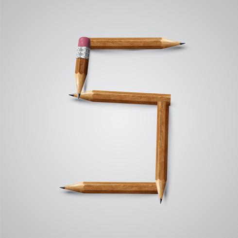 Personnage fait de crayons à partir d&#39;un type, illustration vectorielle vecteur