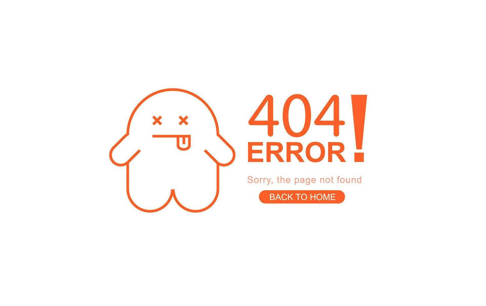 moderne minimal de 404 Erreur page pour site Internet, 404 Erreur le page ne pas a trouvé avec mort fantôme. concept dessin animé Couper thème la toile bannière, lien à vide non existant page. ouvriers réparations site Internet vecteur