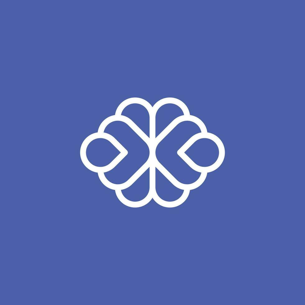 cerveau logo. moderne et minimaliste contour cerveau logo. esprit ou intelligence logo. vecteur