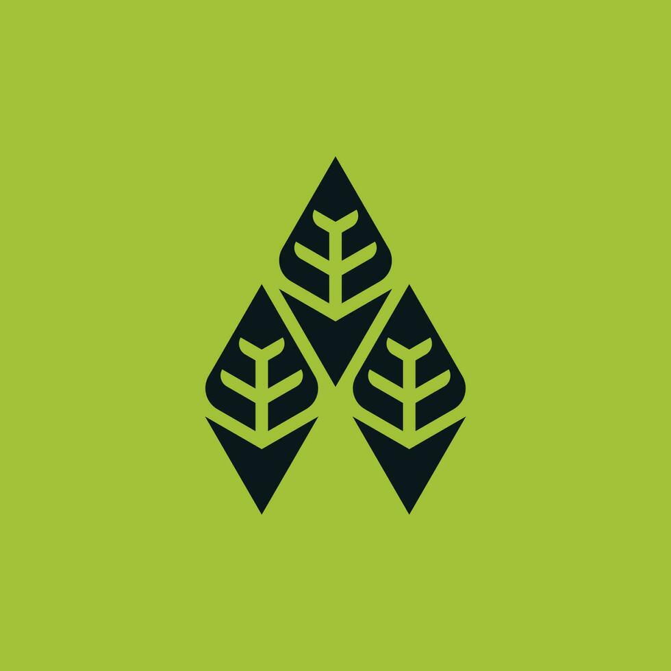 arbre Trois et La Flèche vers le bas direction la nature logo vecteur