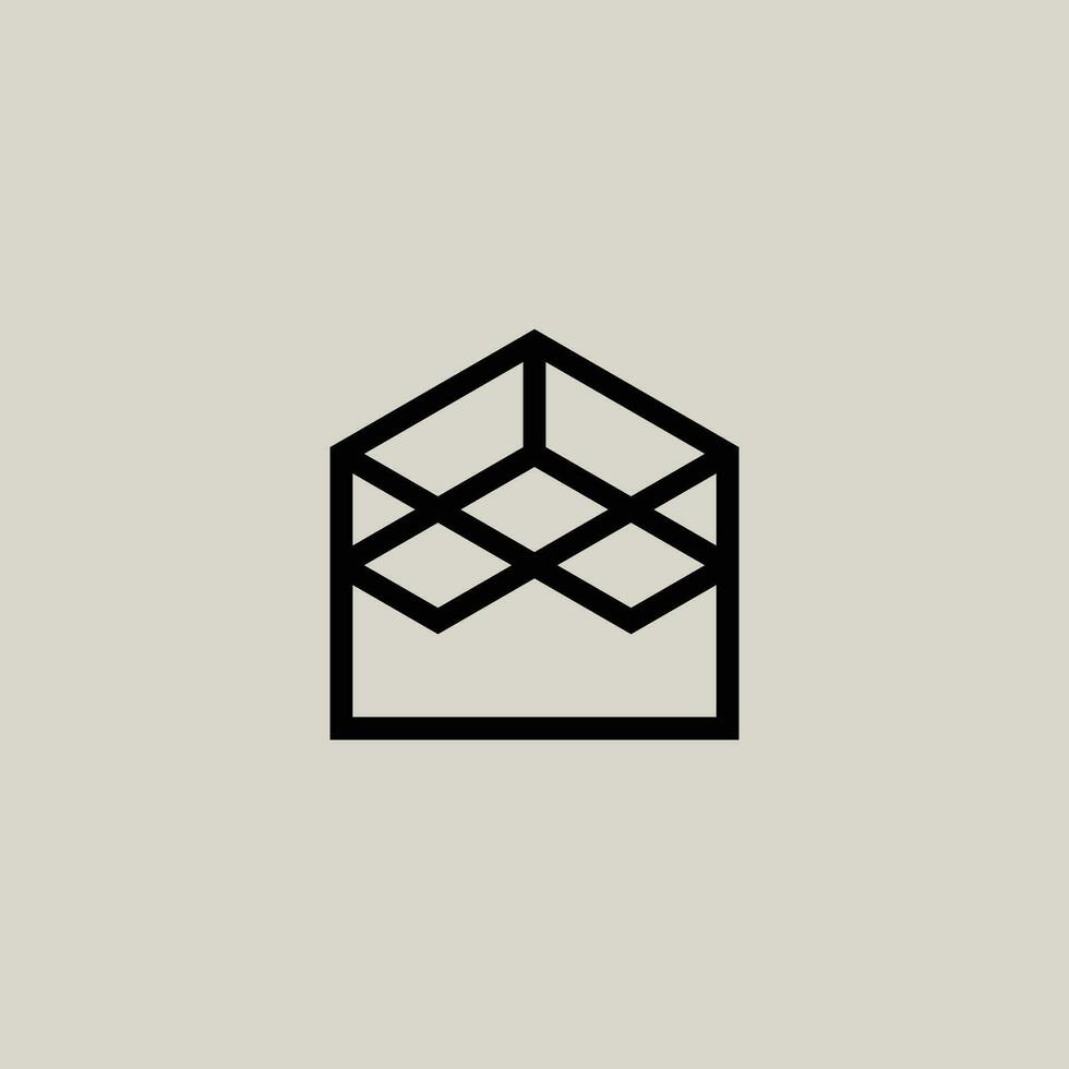 abstrait maison bâtiment intérieur construction logo vecteur