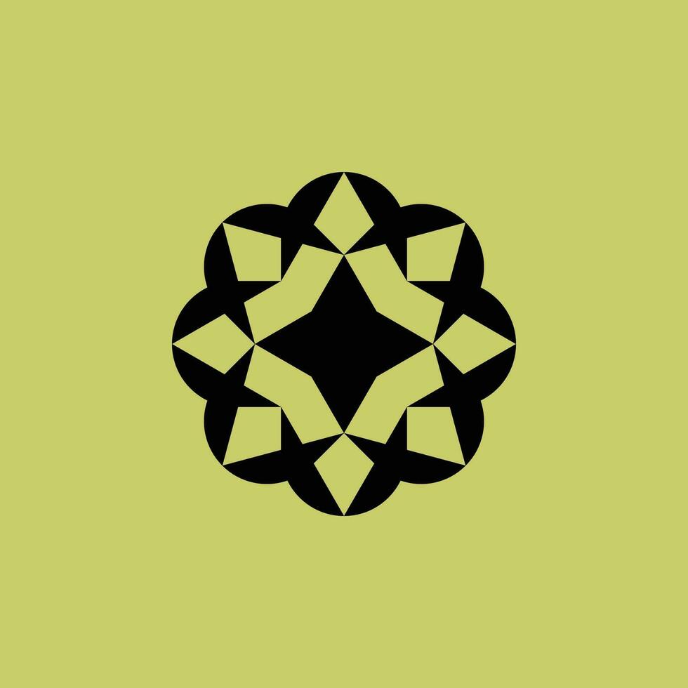 géométrique fleur étoile technologie logo vecteur