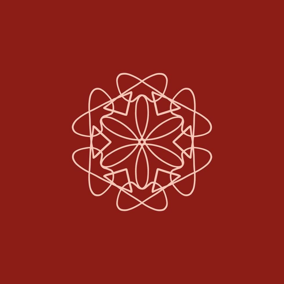 abstrait rose et bordeaux floral mandala logo. adapté pour élégant et luxe ornemental symbole vecteur