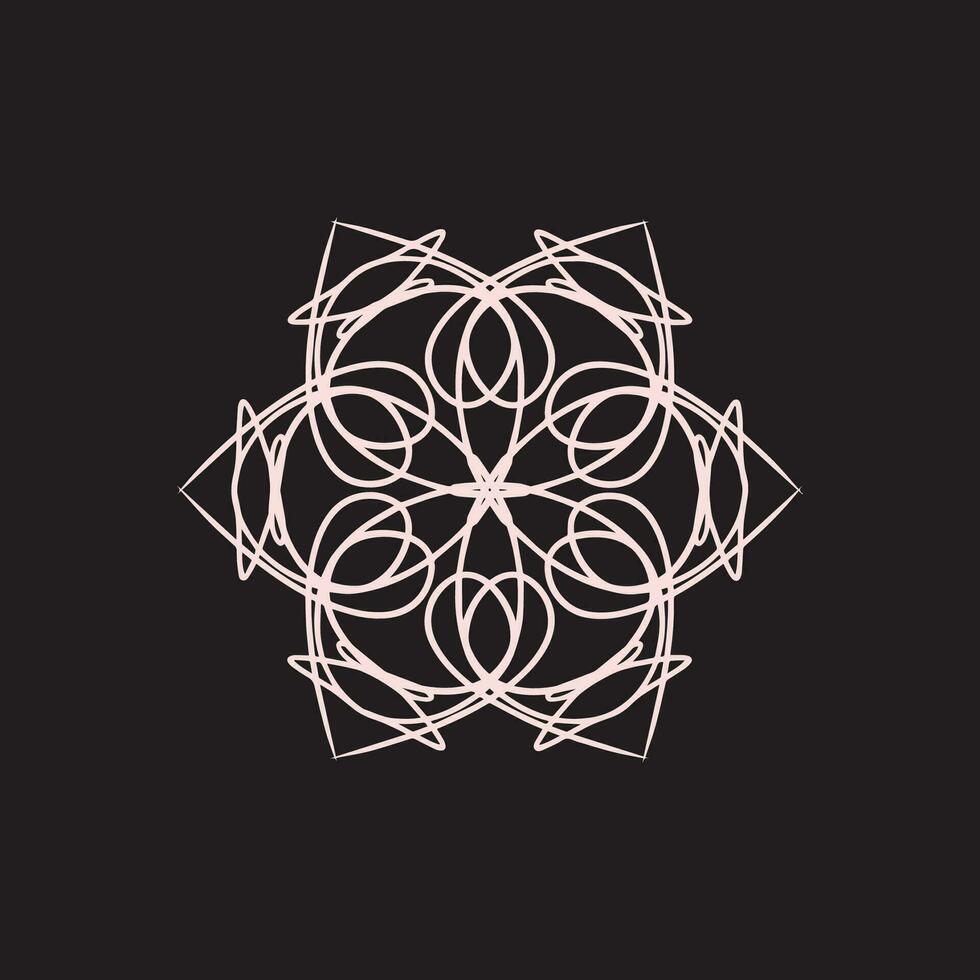 abstrait rose et foncé marron floral mandala logo. adapté pour élégant et luxe ornemental symbole vecteur