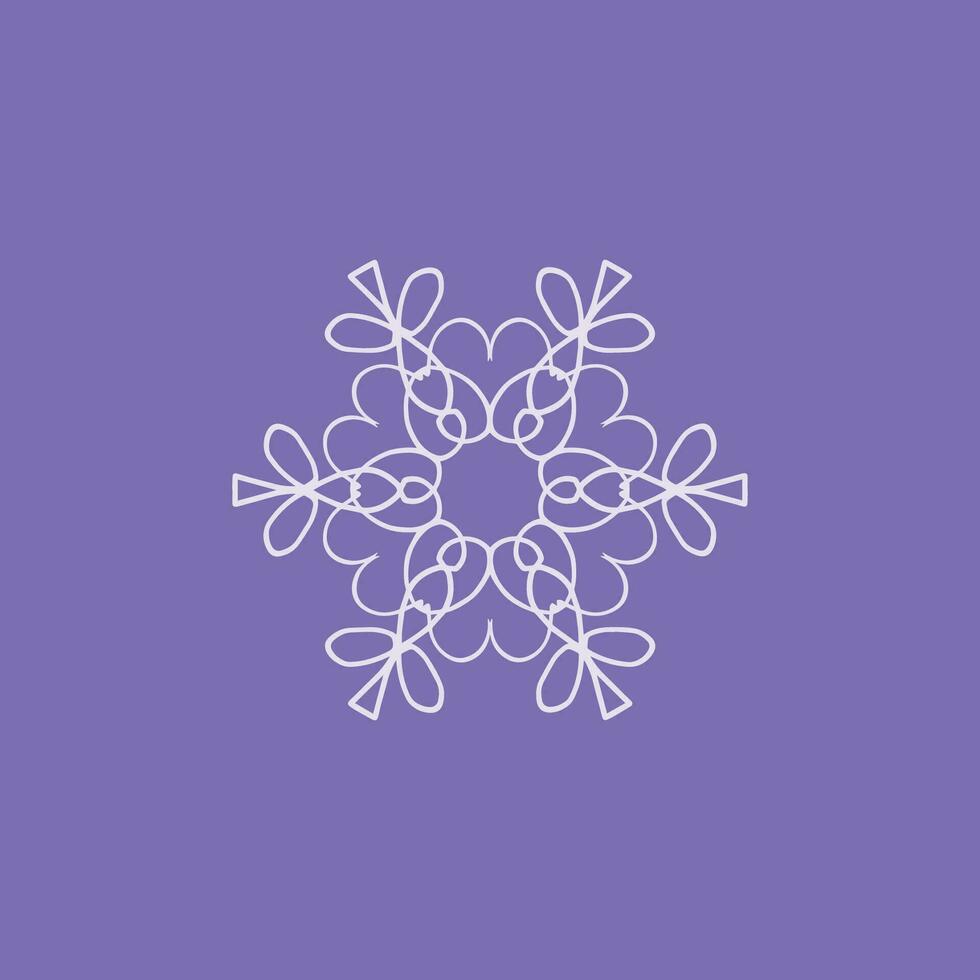 abstrait blanc et violet floral mandala logo. adapté pour élégant et luxe ornemental symbole vecteur