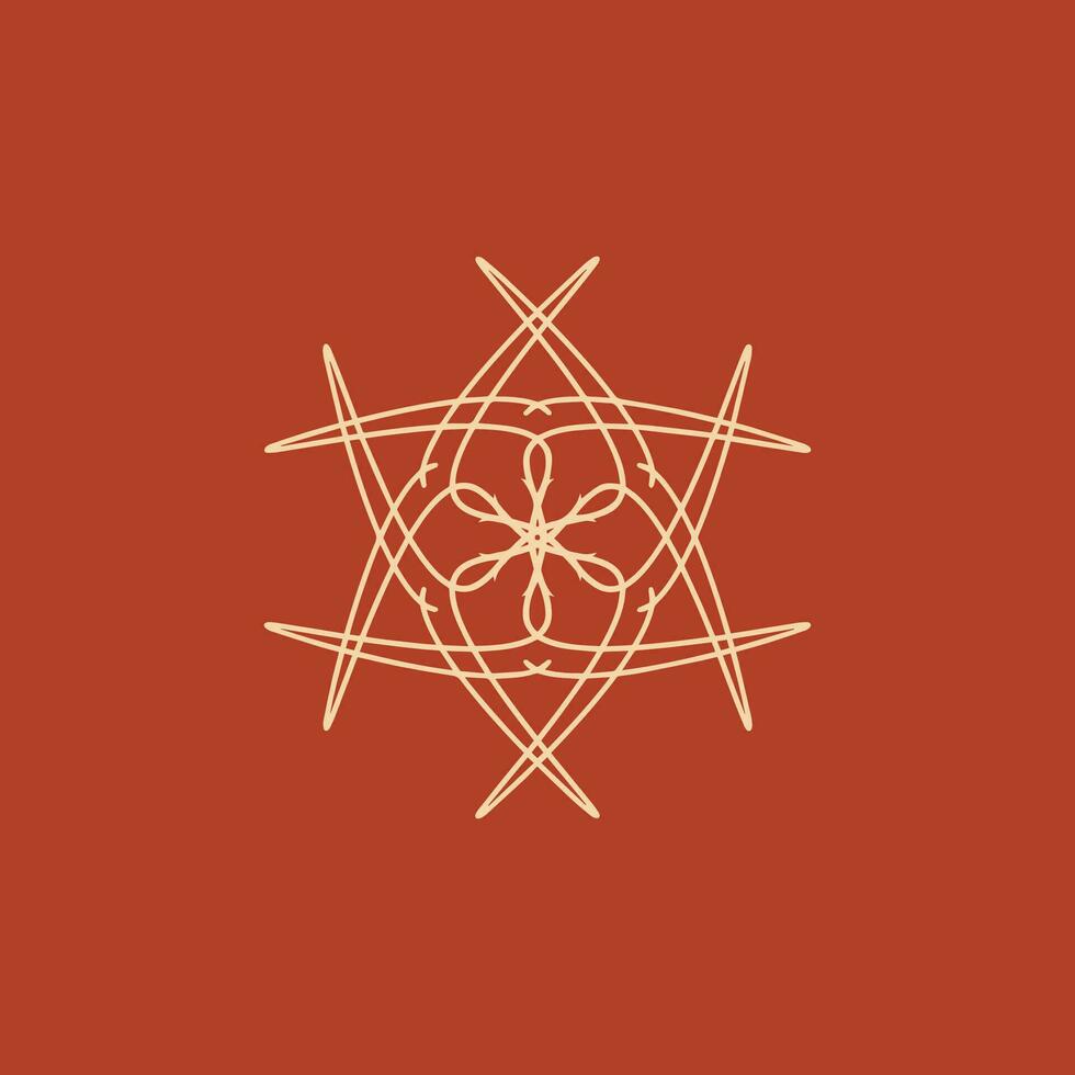 abstrait crème et Orange marron floral mandala logo. adapté pour élégant et luxe ornemental symbole vecteur