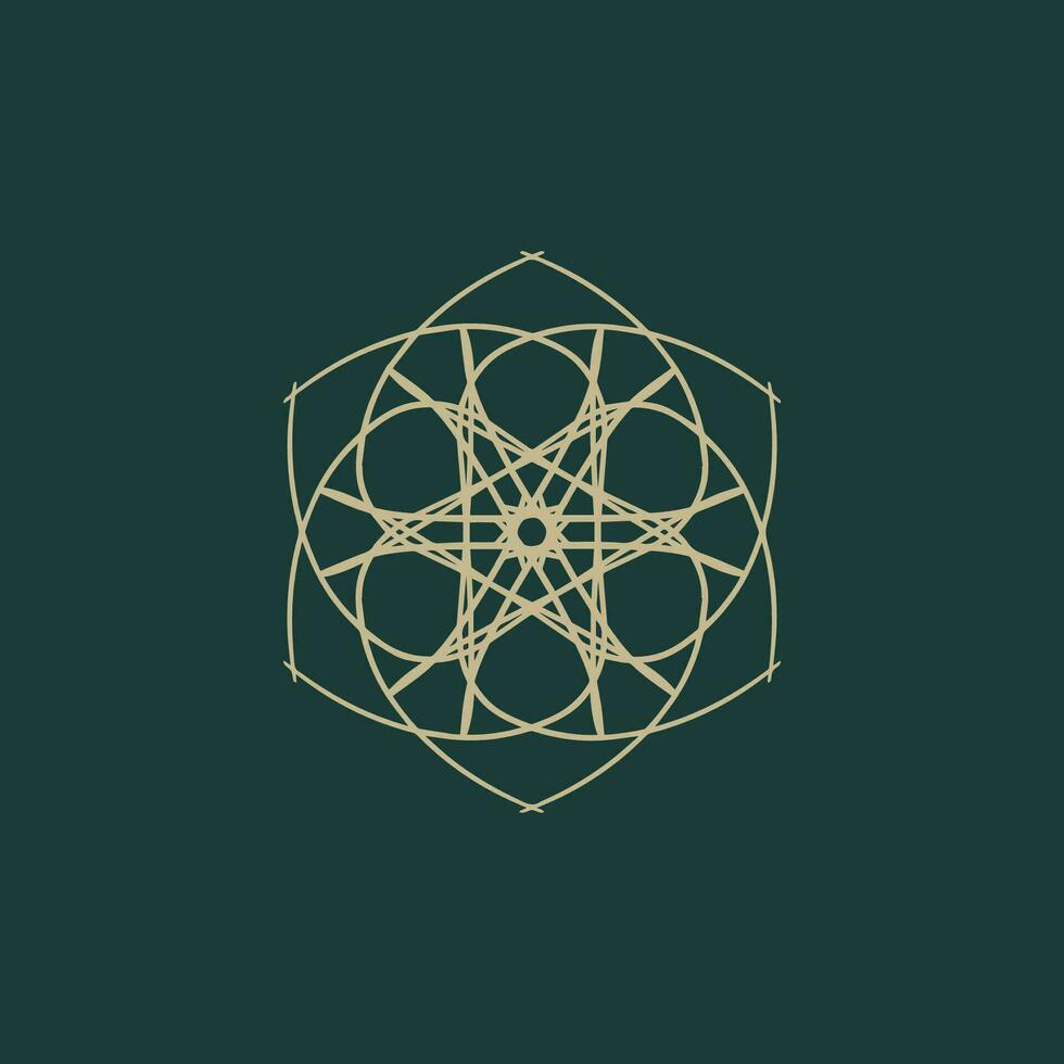 abstrait or et vert floral mandala logo. adapté pour élégant et luxe ornemental symbole vecteur