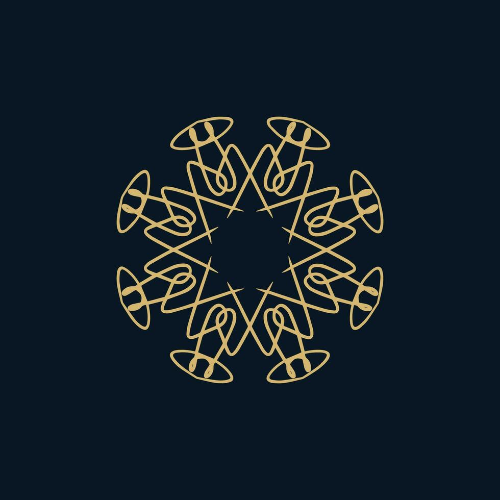 abstrait or et noir floral mandala logo. adapté pour élégant et luxe ornemental symbole vecteur