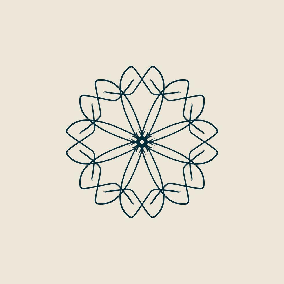 abstrait foncé vert et crème floral mandala logo. adapté pour élégant et luxe ornemental symbole vecteur